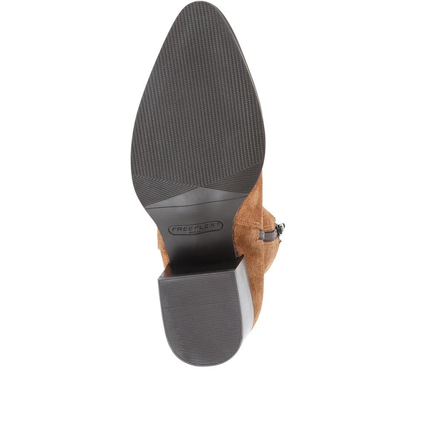 Jones Bootmaker Women's Caileigh Suede Western Boots - Cognac Suede