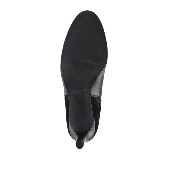 Jones Bootmaker Women's Callee Leather Stiletto Long Boots - Black-Black Suede