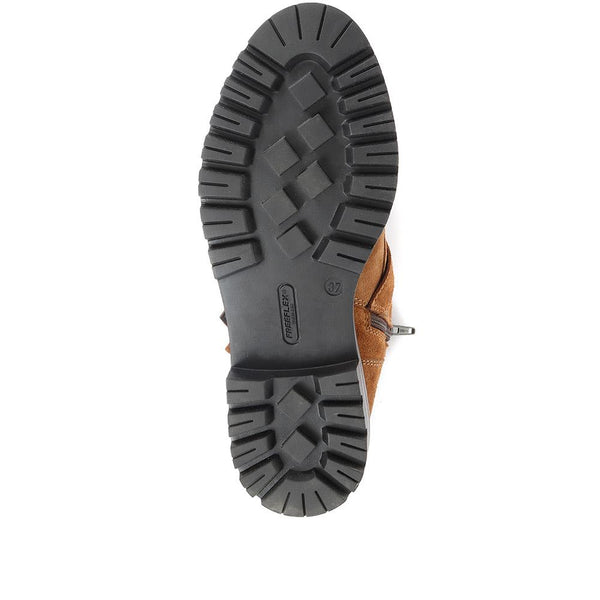 Jones Bootmaker Women's Casimira Buckle Biker Boots - Sand Suede