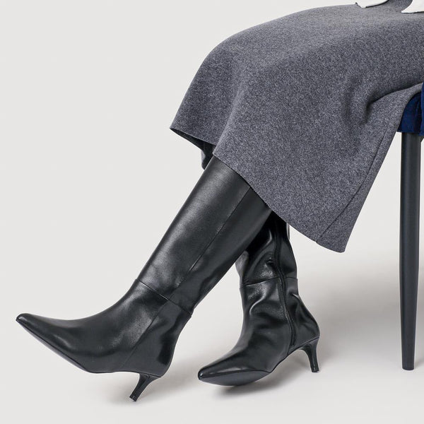 Jones Bootmaker Women's Catia Leather Long Boots - Black