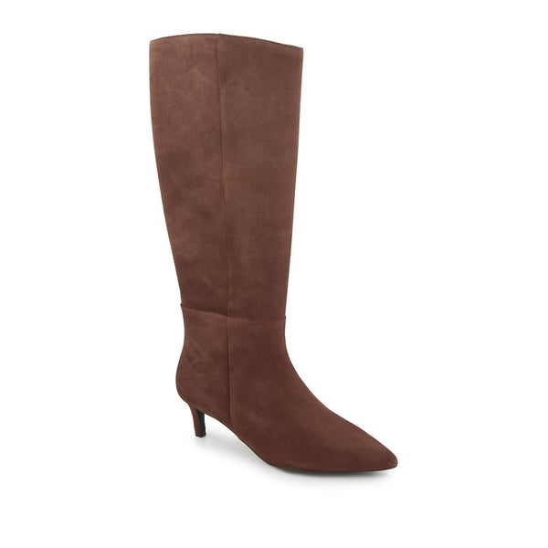 jones bootmaker Women's Catia Leather Long Boots - Chocolate Suede