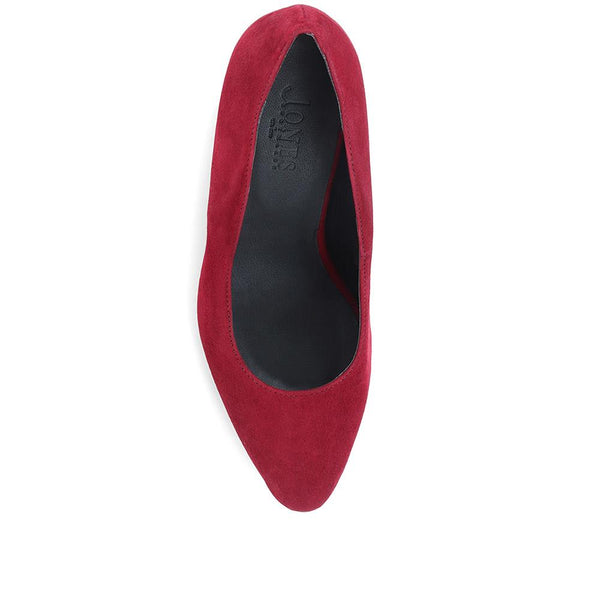 Jones Bootmaker Women's Chrystina Suede Court Shoes - Red