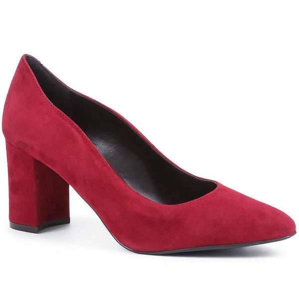 jones bootmaker Women's Chrystina Suede Court Shoes - Red