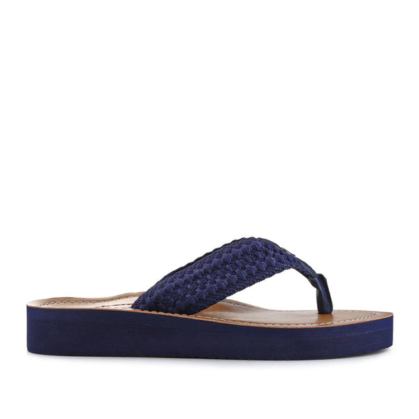 Jones Bootmaker Women's Chunky Soled Toe Post Sandals - Navy