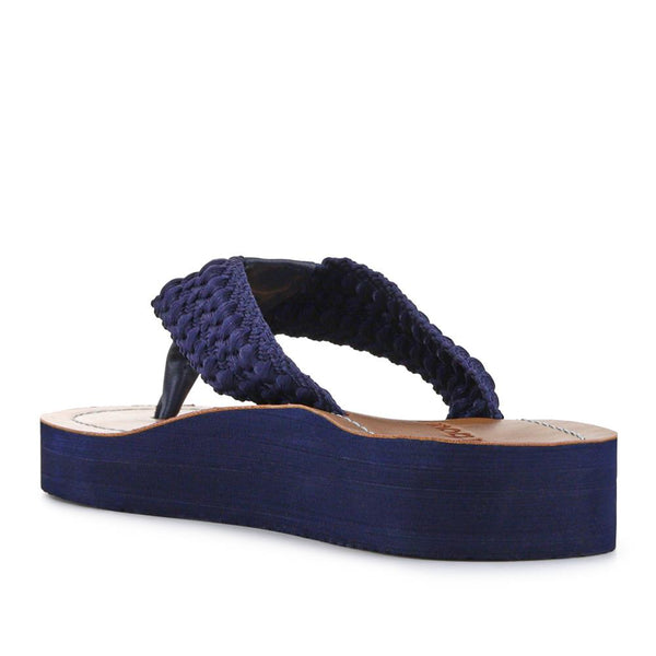 Jones Bootmaker Women's Chunky Soled Toe Post Sandals - Navy