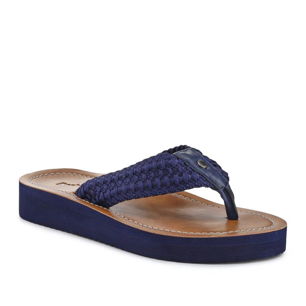 jones bootmaker Women's Chunky Soled Toe Post Sandals - Navy