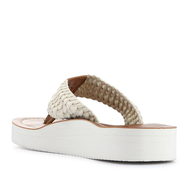 Jones Bootmaker Women's Chunky Soled Toe Post Sandals - White