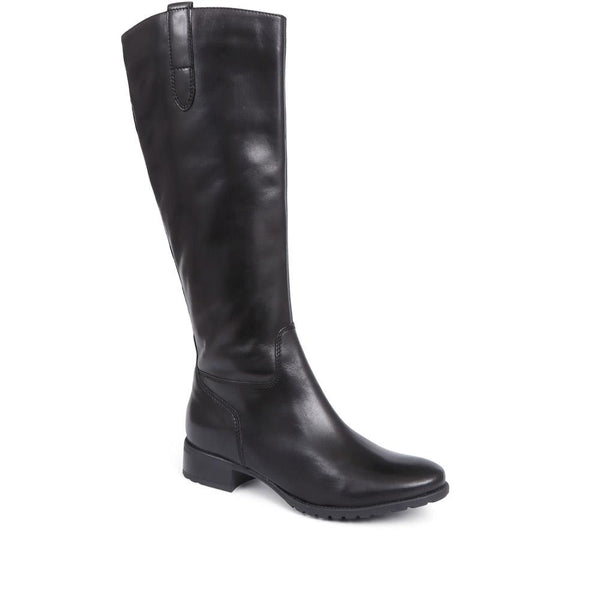 jones bootmaker Women's Cinzia Leather Riding Boots - Black