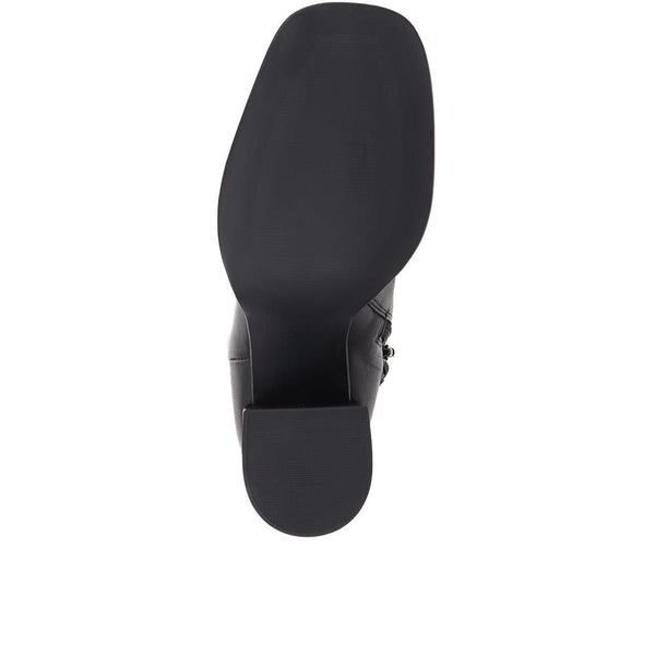 Jones Bootmaker Women's Clarabella Leather Heeled Ankle Boots - Black