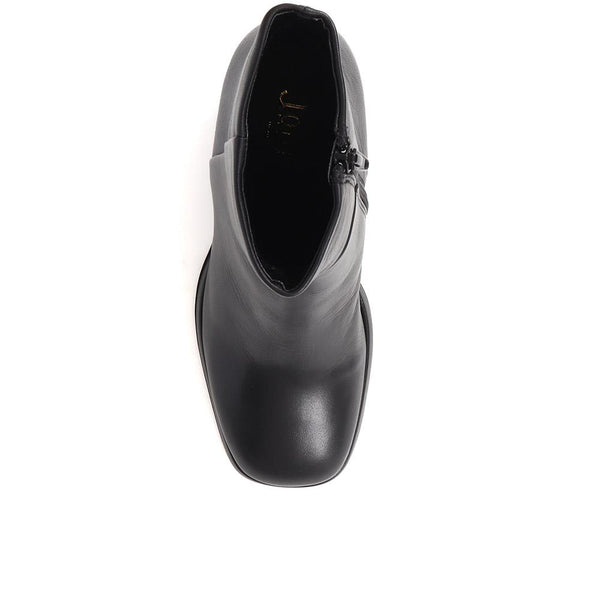 Jones Bootmaker Women's Clarabella Leather Heeled Ankle Boots - Black