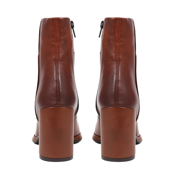 Jones Bootmaker Women's Clarabella Leather Heeled Ankle Boots - Brown