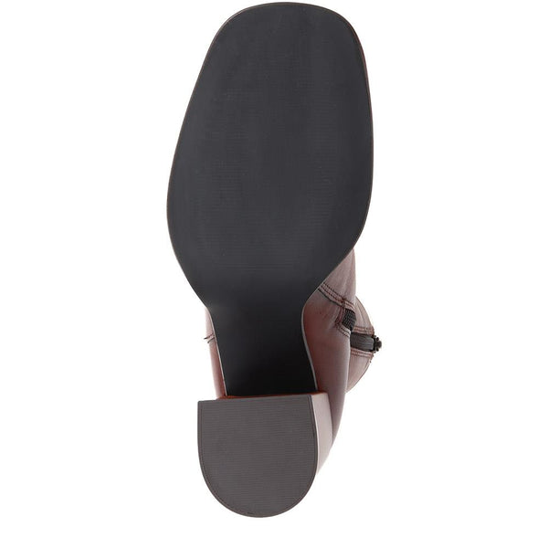 Jones Bootmaker Women's Clarabella Leather Heeled Ankle Boots - Brown