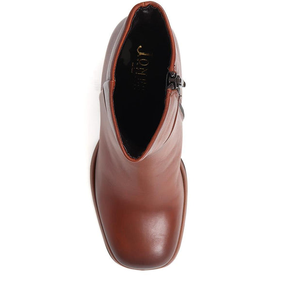 Jones Bootmaker Women's Clarabella Leather Heeled Ankle Boots - Brown