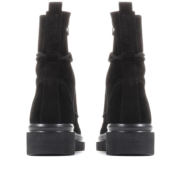 Jones Bootmaker Women's Conference Chunky Leather Ankle Boots - Black