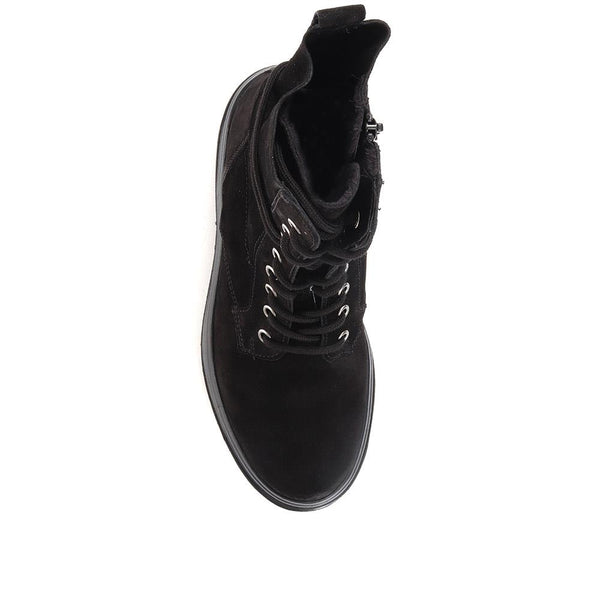 Jones Bootmaker Women's Conference Chunky Leather Ankle Boots - Black