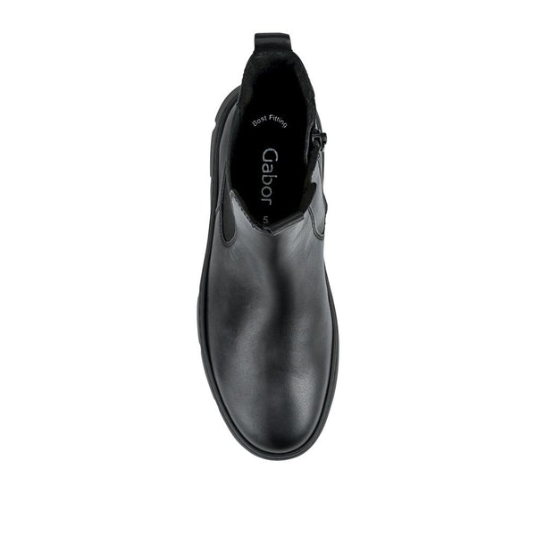 Jones Bootmaker Women's Custom Gabor Leather Chunky Slip-On Boots - Black