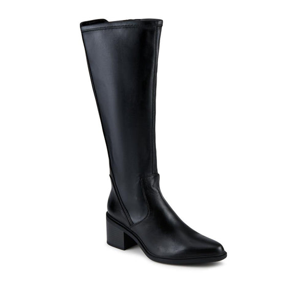 jones bootmaker Women's Daena Leather Knee High Boots - Black