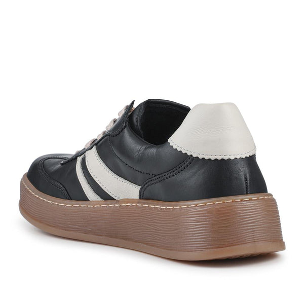 Jones Bootmaker Women's Dahma Gabor Leather Lace-Up Trainers - Black Multi