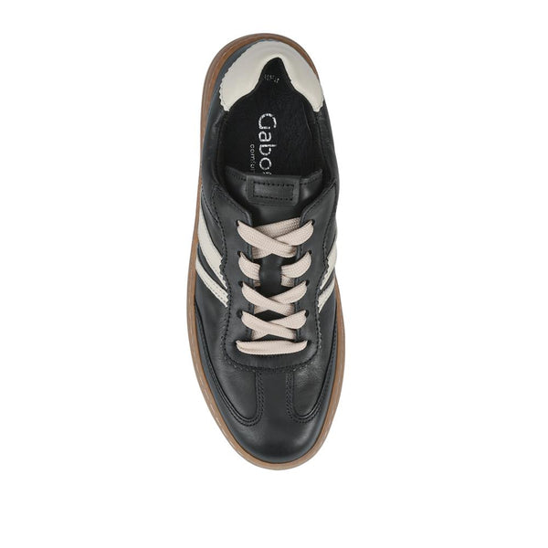 Jones Bootmaker Women's Dahma Gabor Leather Lace-Up Trainers - Black Multi