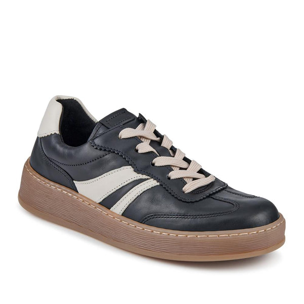 jones bootmaker Women's Dahma Gabor Leather Lace-Up Trainers - Black Multi