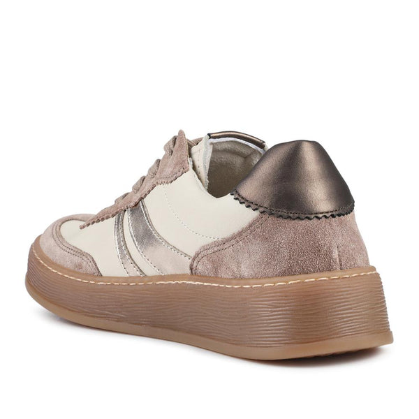 Jones Bootmaker Women's Dahma Gabor Leather Lace-Up Trainers - Cream Multi