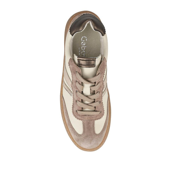 Jones Bootmaker Women's Dahma Gabor Leather Lace-Up Trainers - Cream Multi