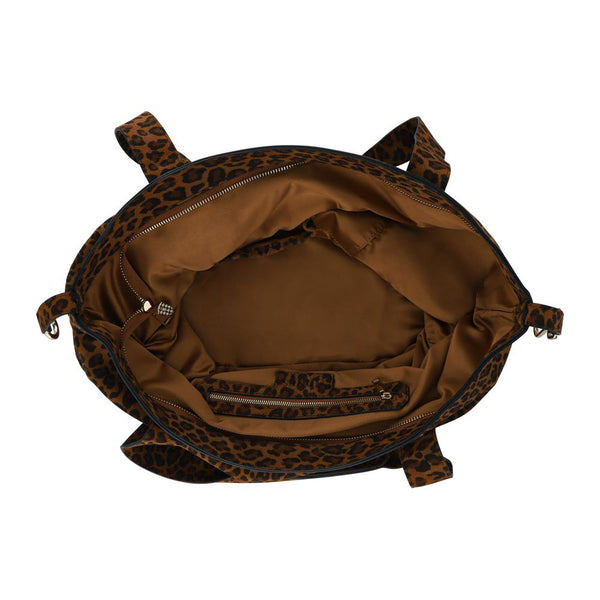 Jones Bootmaker Women's Daina Leather Zip-Close Handbag - Leopard