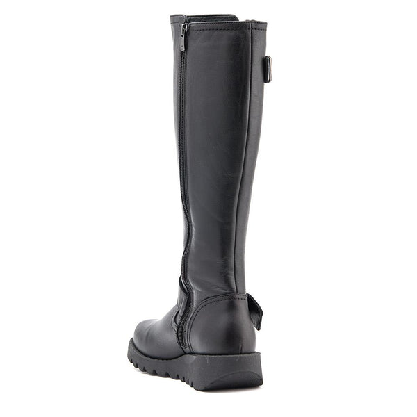 Jones Bootmaker Women's Darlene Leather Long Boots - Black