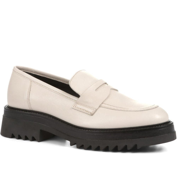 jones bootmaker Women's Darra Chunky Penny Loafers - Off White