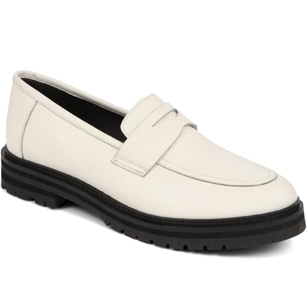 jones bootmaker Women's Darra2 Leather Loafers - White