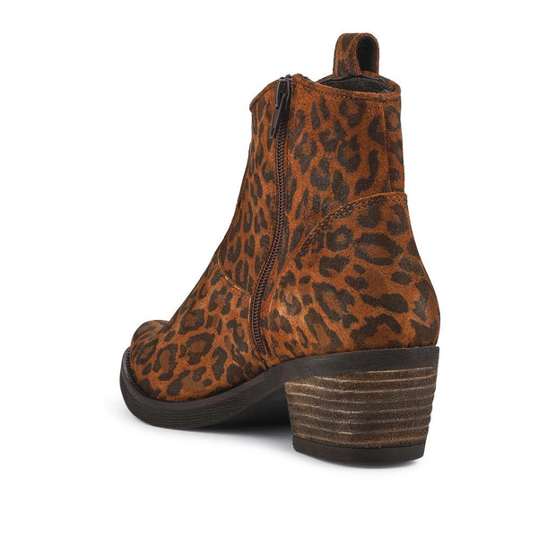 Jones Bootmaker Women's Darsy Leather Heeled Ankle Boots - Leopard