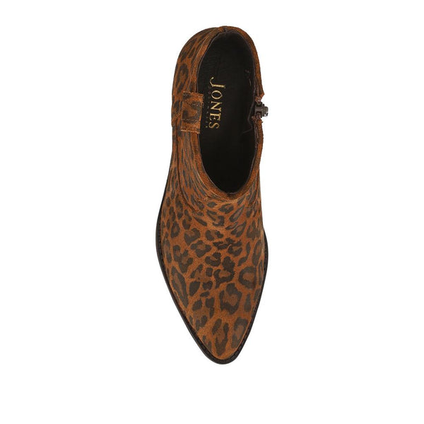 Jones Bootmaker Women's Darsy Leather Heeled Ankle Boots - Leopard