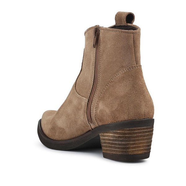 Jones Bootmaker Women's Darsy Leather Heeled Ankle Boots - Taupe Suede