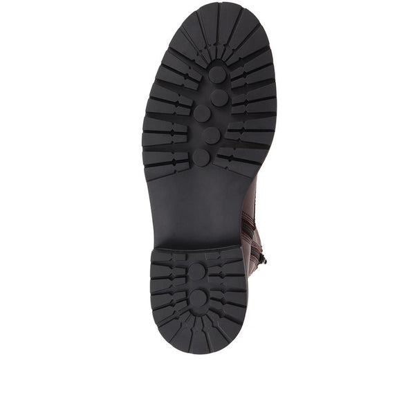 Jones Bootmaker Women's Davi Leather Lace Up Boots - Brown