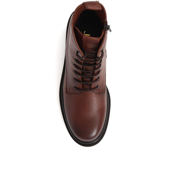 Jones Bootmaker Women's Davi Leather Lace Up Boots - Brown