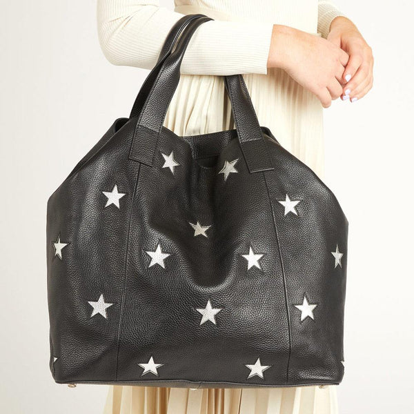 Jones Bootmaker Women's Dayna Star Leather Bag - Black