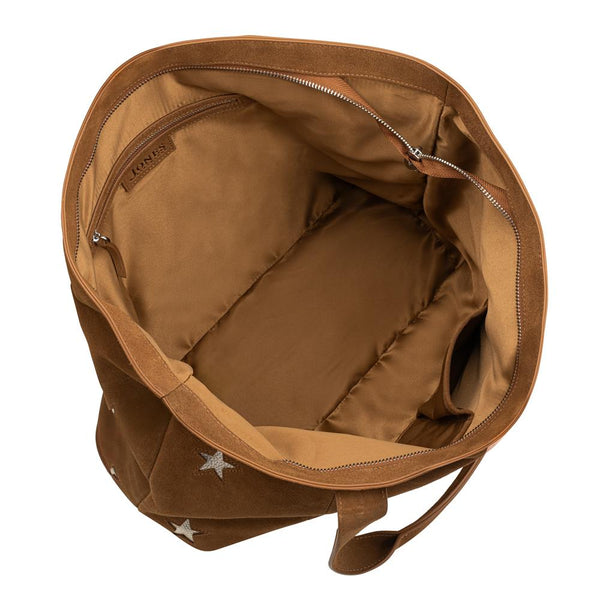 Jones Bootmaker Women's Dayna Star Leather Bag - Tan Suede