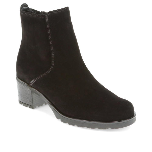 jones bootmaker Women's Delight Block-Heeled Ankle Boots - Black Suede