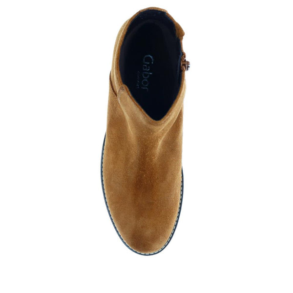 Jones Bootmaker Women's Delight Block-Heeled Ankle Boots - Cognac Suede