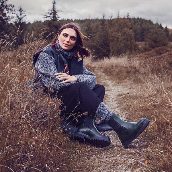 Jones Bootmaker Women's Denno Chunky Chelsea Boots - Dark Olive