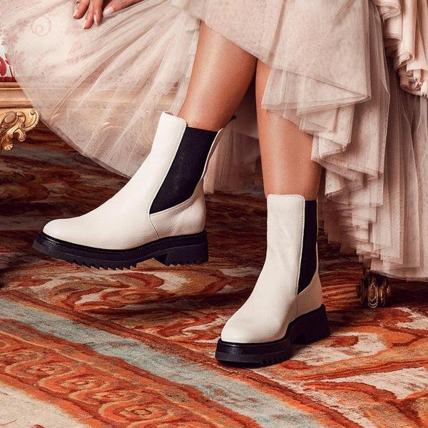 Jones Bootmaker Women's Denno Chunky Chelsea Boots - Off White
