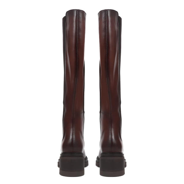 Jones Bootmaker Women's Domenica Leather Knee Length Boots - Dark Brown