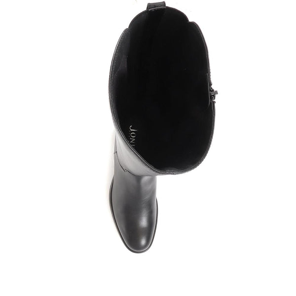 Jones Bootmaker Women's Donatella Knee High Leather Boots - Black