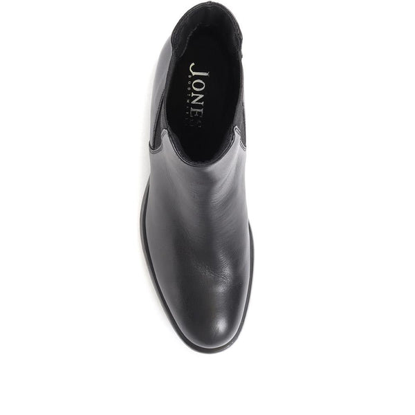 Jones Bootmaker Women's Doria Heeled Leather Chelsea Boots - Black