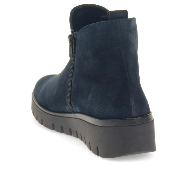 Jones Bootmaker Women's Dublin Gabor Chunky Leather Ankle Boots - Navy Suede