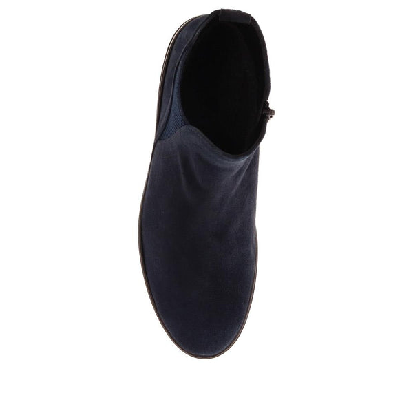 Jones Bootmaker Women's Dublin Gabor Chunky Leather Ankle Boots - Navy Suede