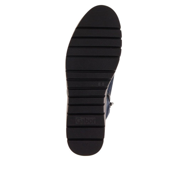 Jones Bootmaker Women's Dublin Gabor Chunky Leather Ankle Boots - Navy Suede