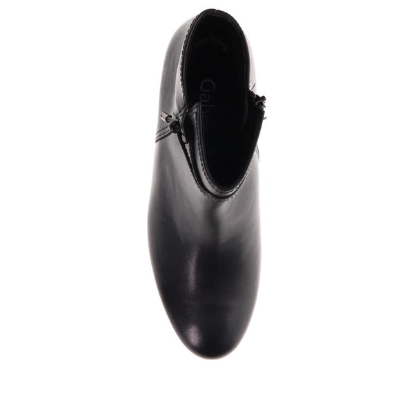 Jones Bootmaker Women's Ela Gabor Zip-Up Leather Ankle Boots - Black