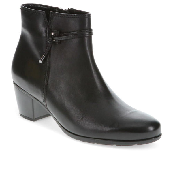 jones bootmaker Women's Ela Gabor Zip-Up Leather Ankle Boots - Black