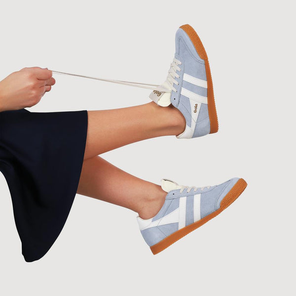 Jones Bootmaker Women's Elan Leather Trainers - Blue-White